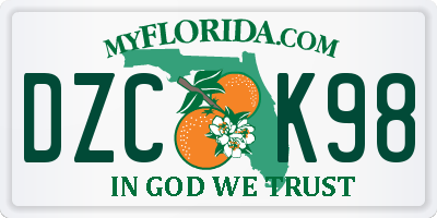 FL license plate DZCK98