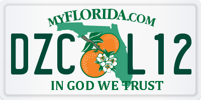 FL license plate DZCL12