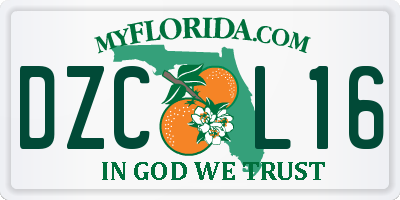 FL license plate DZCL16