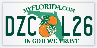 FL license plate DZCL26
