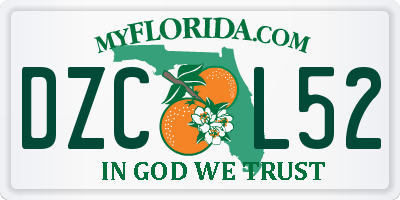 FL license plate DZCL52