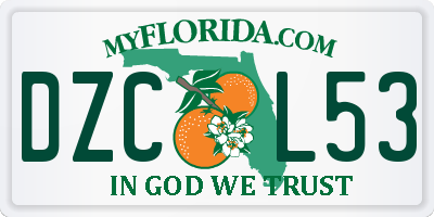 FL license plate DZCL53