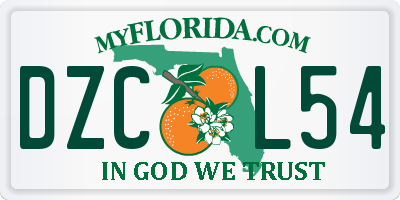 FL license plate DZCL54