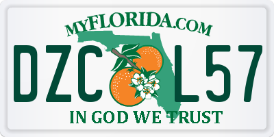 FL license plate DZCL57