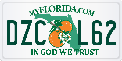 FL license plate DZCL62