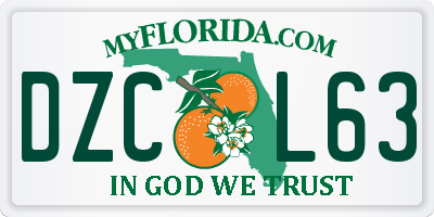 FL license plate DZCL63