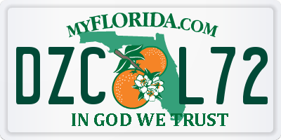 FL license plate DZCL72