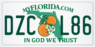 FL license plate DZCL86