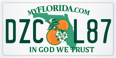 FL license plate DZCL87
