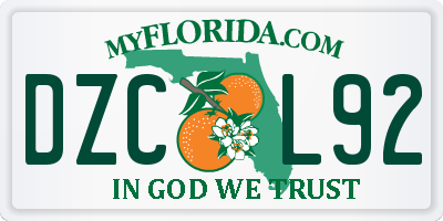 FL license plate DZCL92