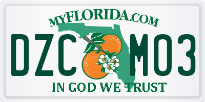 FL license plate DZCM03