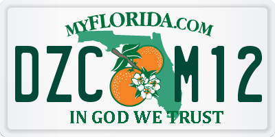 FL license plate DZCM12