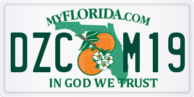 FL license plate DZCM19