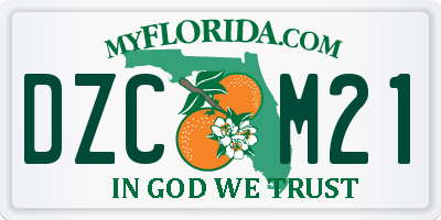 FL license plate DZCM21