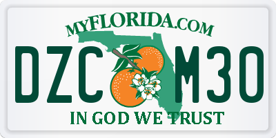 FL license plate DZCM30