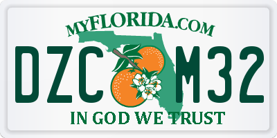FL license plate DZCM32