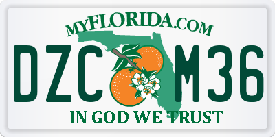 FL license plate DZCM36