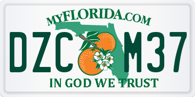 FL license plate DZCM37