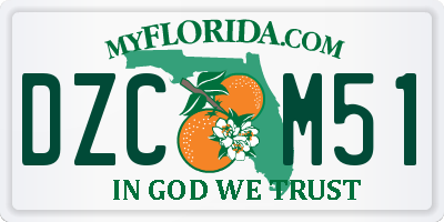 FL license plate DZCM51