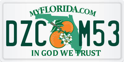 FL license plate DZCM53