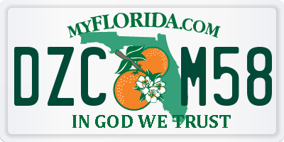 FL license plate DZCM58