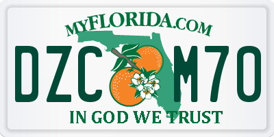 FL license plate DZCM70