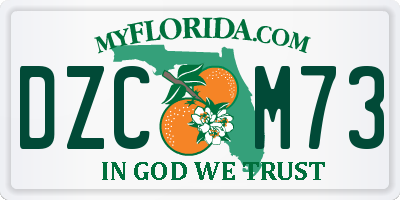 FL license plate DZCM73
