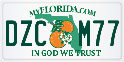 FL license plate DZCM77