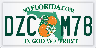 FL license plate DZCM78