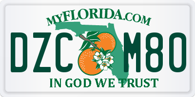 FL license plate DZCM80