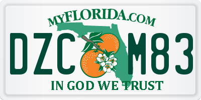 FL license plate DZCM83
