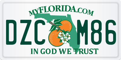 FL license plate DZCM86