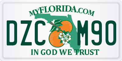 FL license plate DZCM90