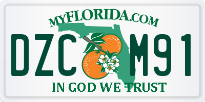FL license plate DZCM91