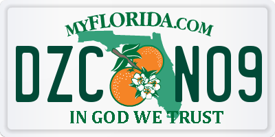 FL license plate DZCN09