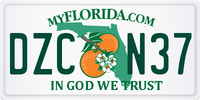 FL license plate DZCN37