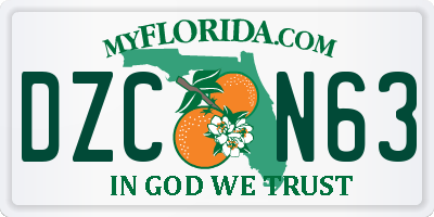 FL license plate DZCN63