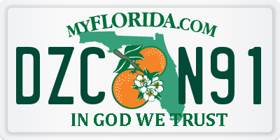 FL license plate DZCN91