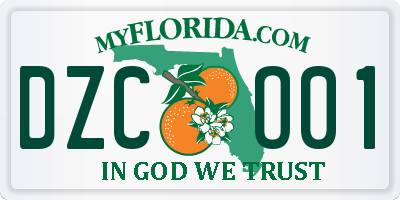 FL license plate DZCO01