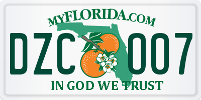 FL license plate DZCO07