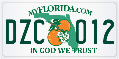 FL license plate DZCO12