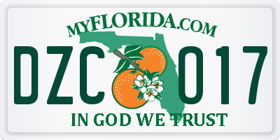 FL license plate DZCO17