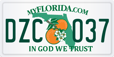 FL license plate DZCO37