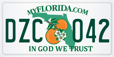 FL license plate DZCO42