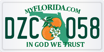 FL license plate DZCO58