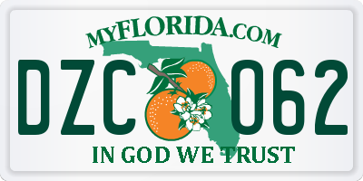 FL license plate DZCO62