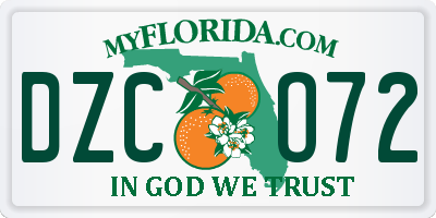 FL license plate DZCO72