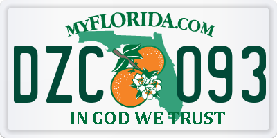 FL license plate DZCO93