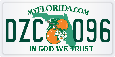FL license plate DZCO96
