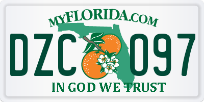 FL license plate DZCO97